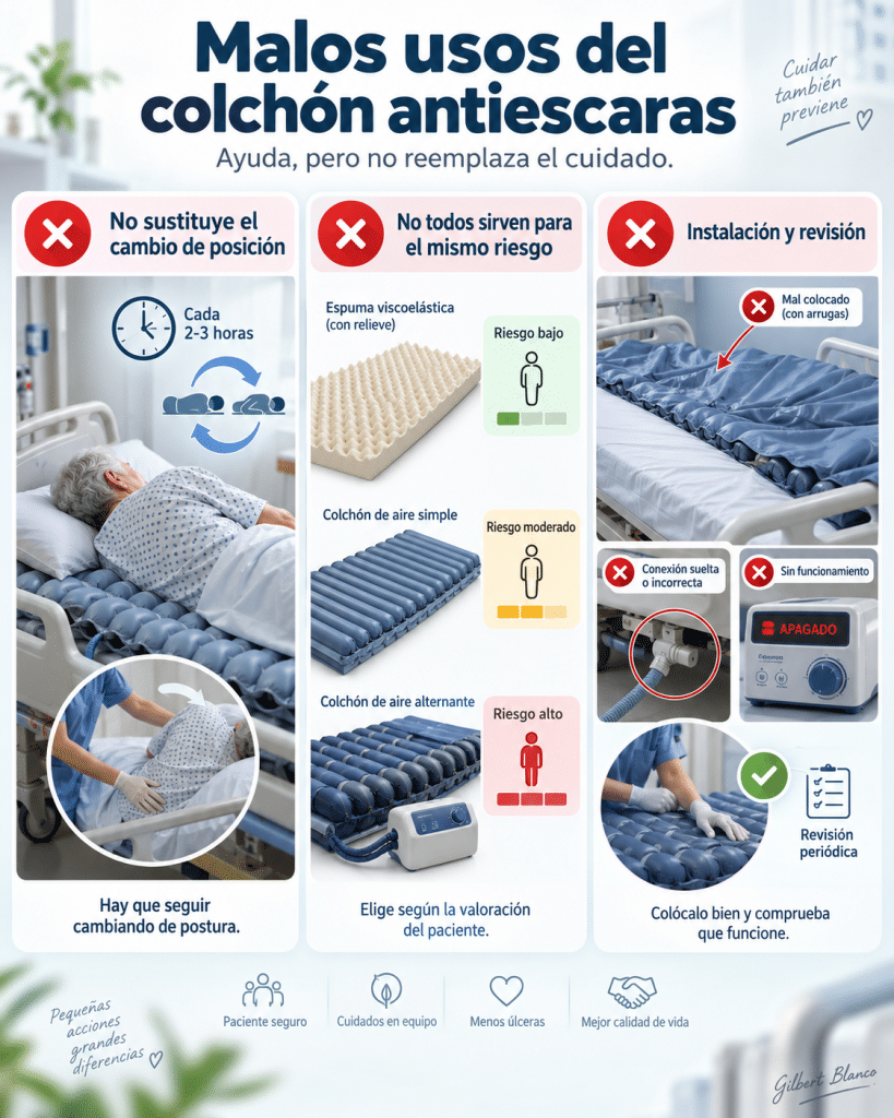Cuidados del colchón antiescaras